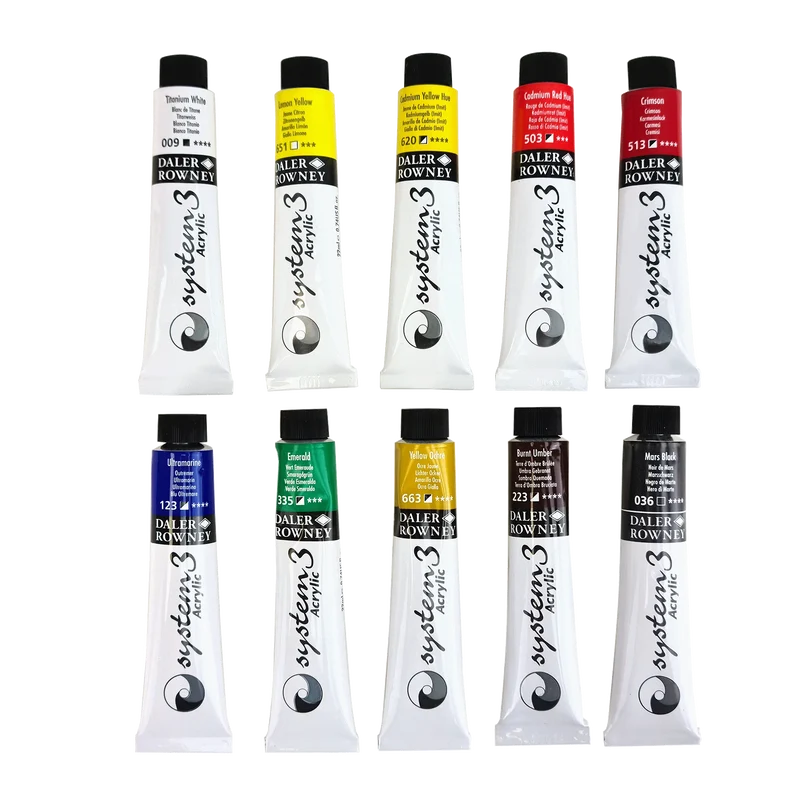 DALER ROWNEY System3 Acrylfarben Einsteiger-Set (10x22ml)