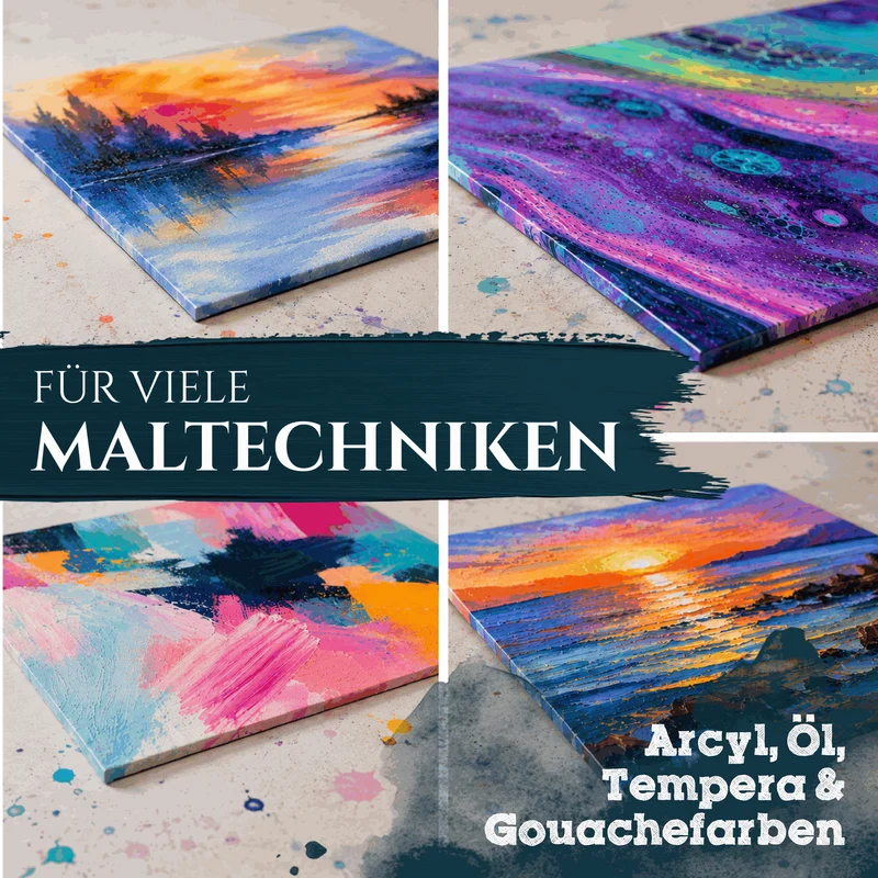 Artina Malkarton 10er Set Leinwand 3 mm in verschiedenen Größen