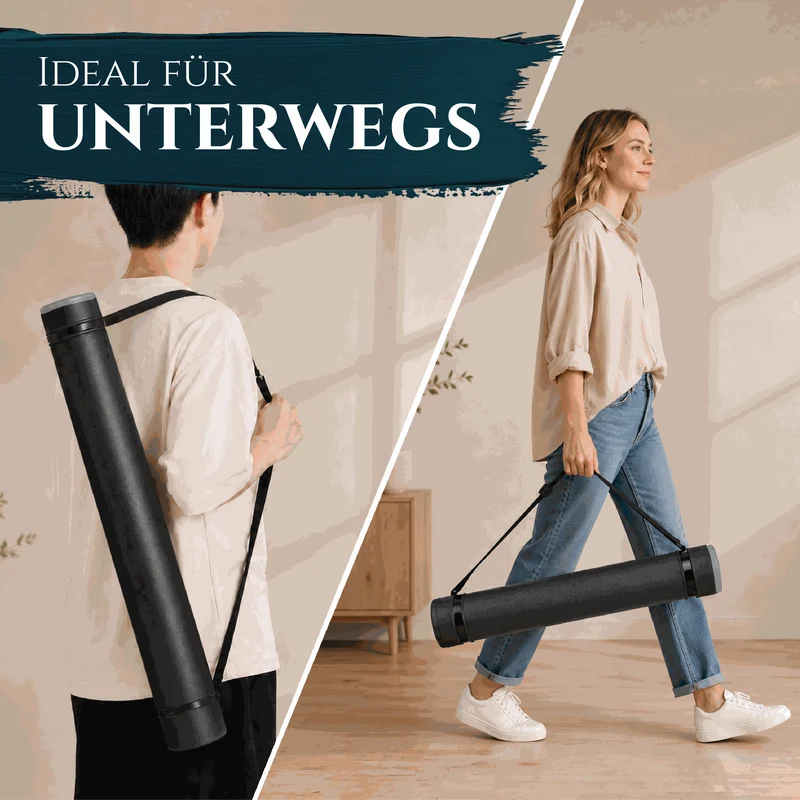 Artina Posterrolle A0 Transportrolle 60–100 cm Schwarz/Weiß/Silber Archiva