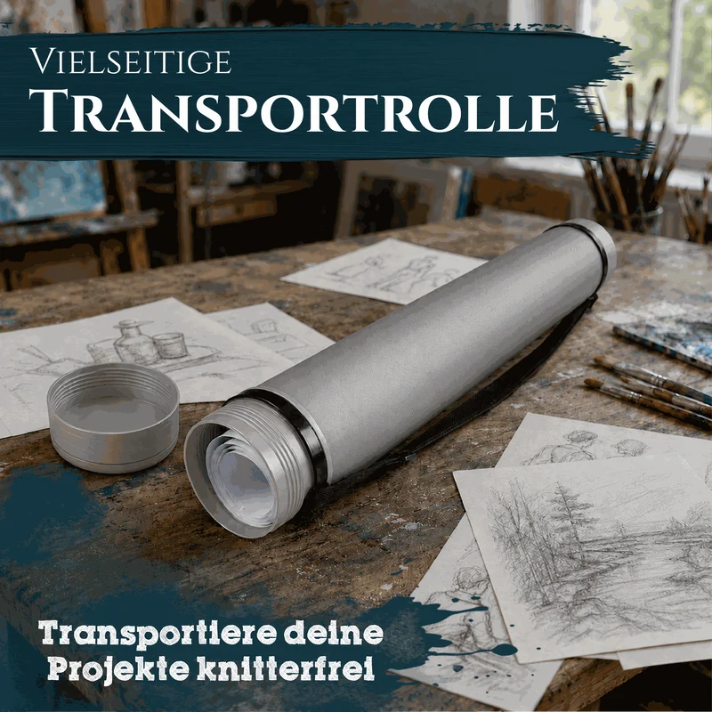 Artina Posterrolle A0 Transportrolle 60–100 cm Schwarz/Weiß/Silber Archiva