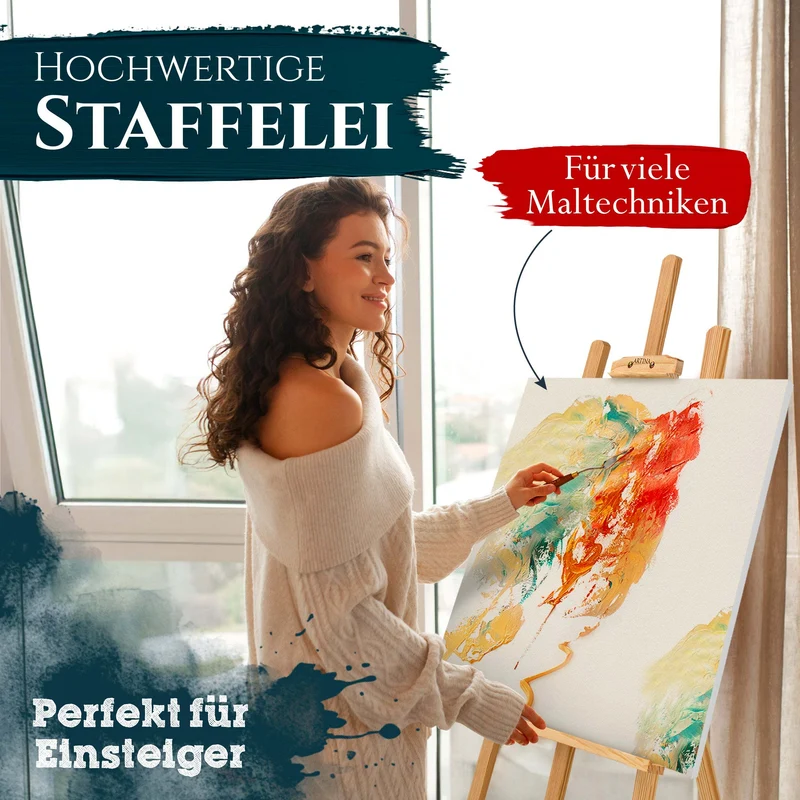 Artina Akademiestaffelei Tessin FSC® Kiefernholz 150/175/195 cm Holzstaffelei Höhenverstellbar