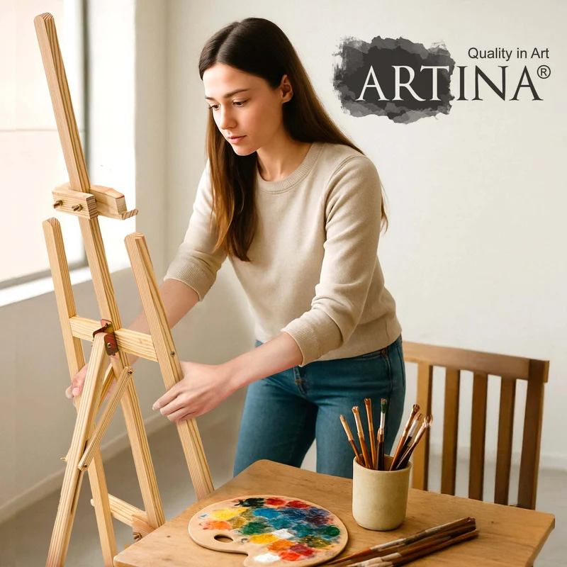 Artina Akademiestaffelei Tessin FSC® Kiefernholz 150/175/195 cm Holzstaffelei Höhenverstellbar