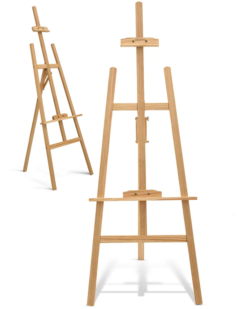 Artina Akademiestaffelei Tessin FSC® Kiefernholz 150/175/195 cm Holzstaffelei Höhenverstellbar