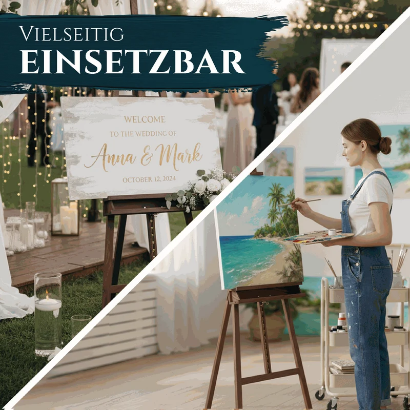 Artina Akademiestaffelei Staffelei Barcelona aus massivem Buchenholz Nussbaum