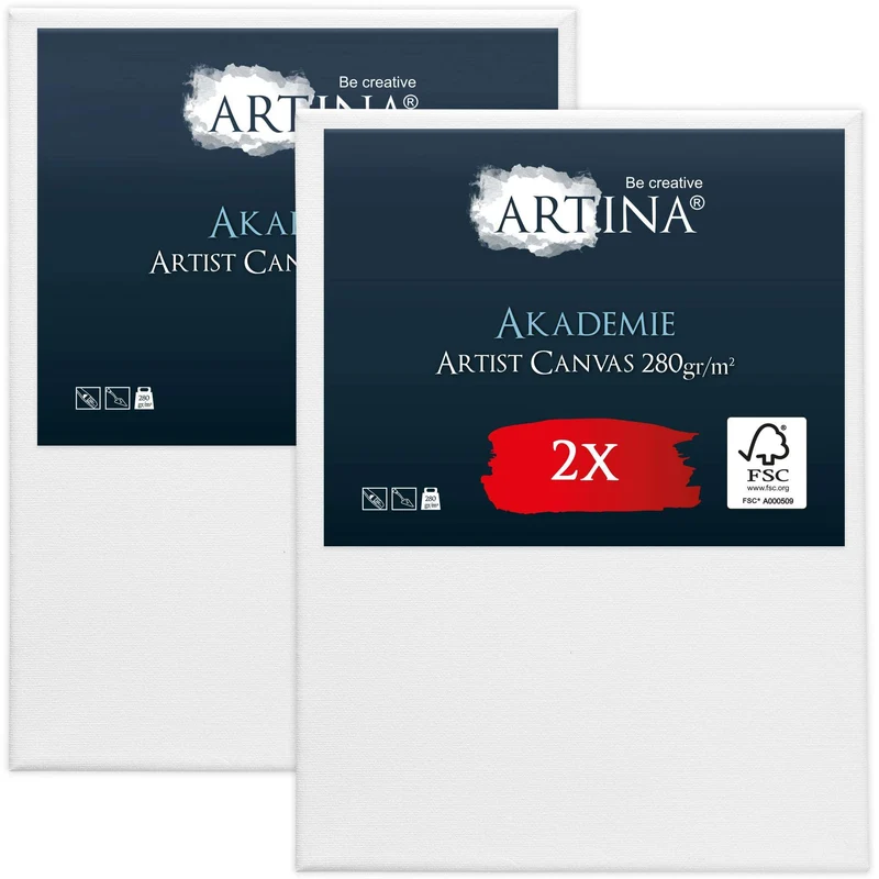 Artina 2er Set Leinwand auf Keilrahmen 280g/m² Akademie Qualität FSC® - div Größen