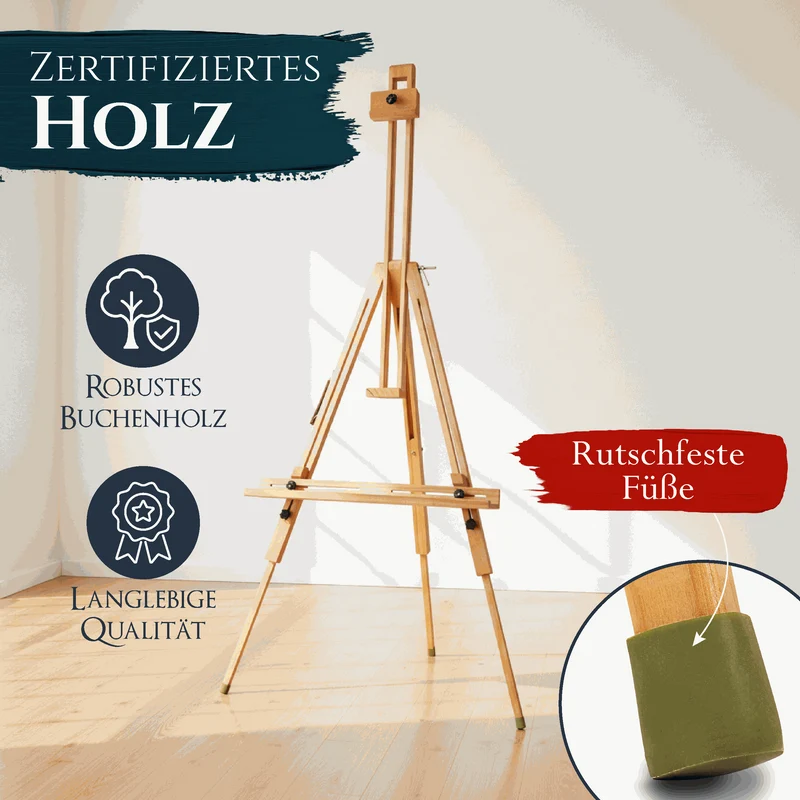 Artina Feldstaffelei Staffelei Saint-Tropez aus massivem Buchen-Holz