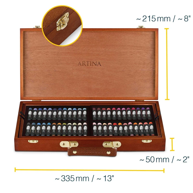 Artina Pastilo 96 feine Pastellkreiden im Holzkoffer mit FSC® Zertifikat