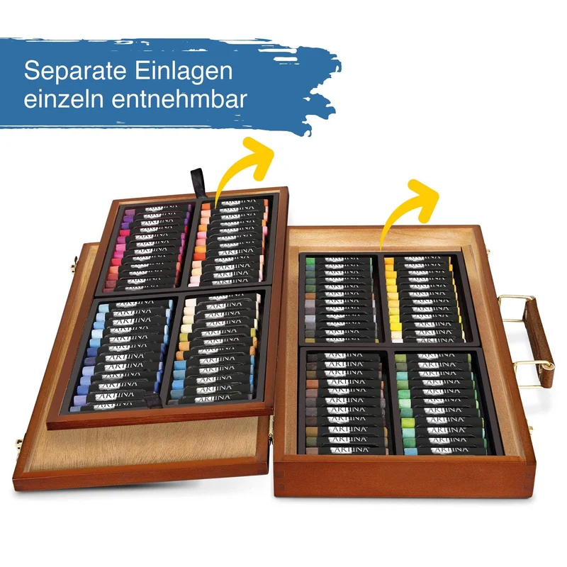Artina Pastilo 96 feine Pastellkreiden im Holzkoffer mit FSC® Zertifikat