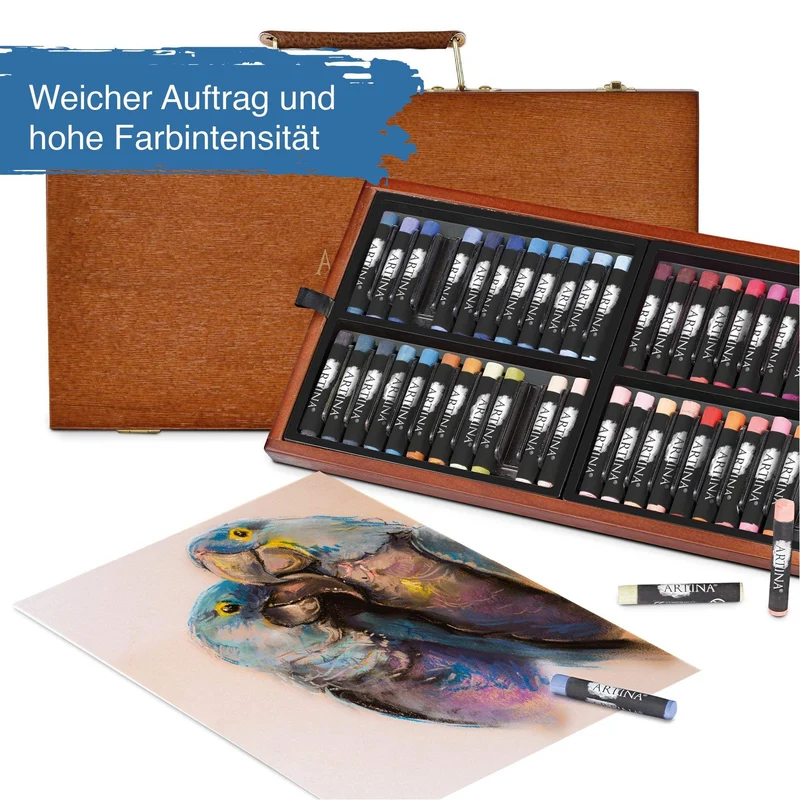 Artina Pastilo 96 feine Pastellkreiden im Holzkoffer mit FSC® Zertifikat