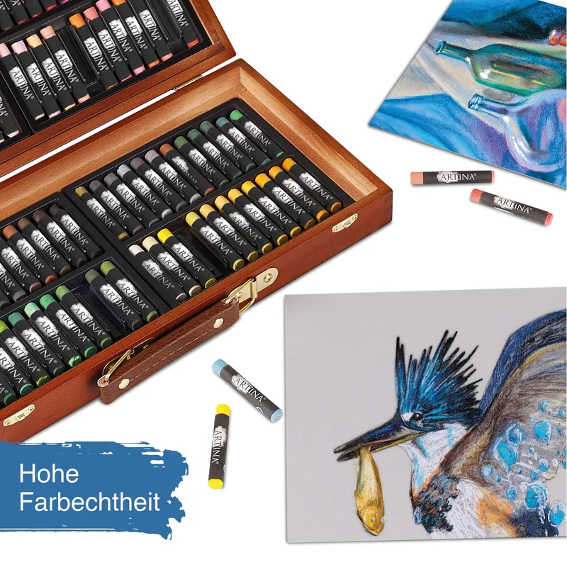 Artina Pastilo 96 feine Pastellkreiden im Holzkoffer mit FSC® Zertifikat