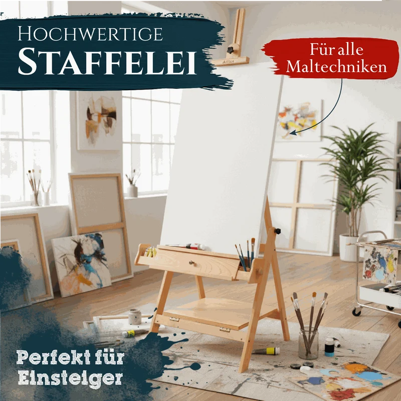 Artina Atelierstaffelei Aquarellstaffelei Staffelei Napoli aus Buche