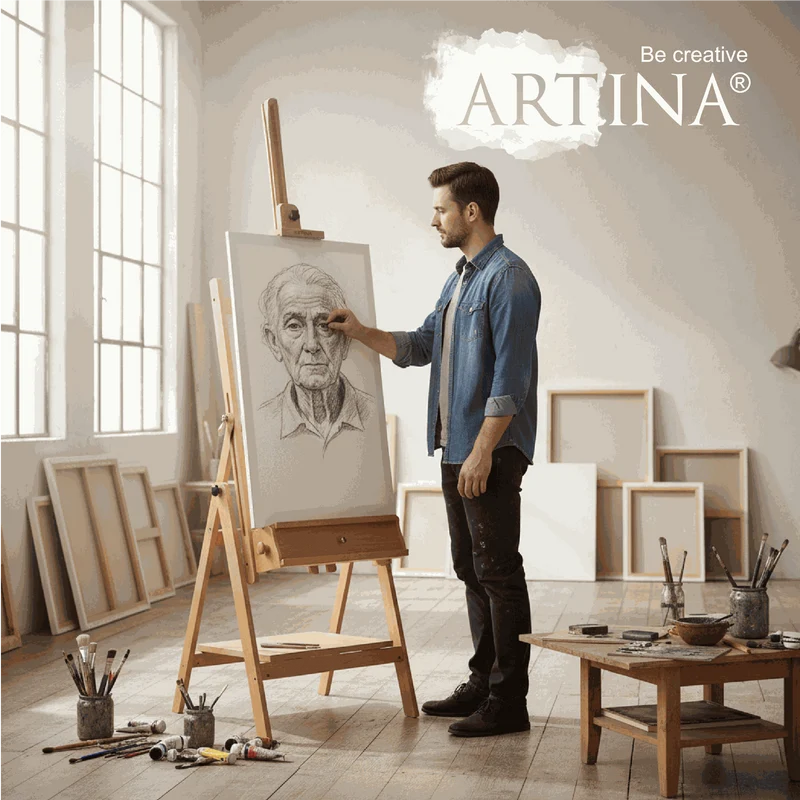 Artina Atelierstaffelei Aquarellstaffelei Staffelei Napoli aus Buche