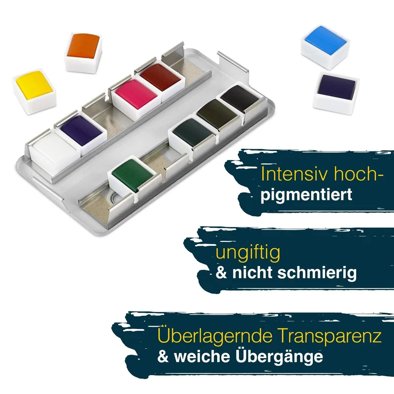 Artina Colaro Aquarellfarben Malkasten Set inkl. Wassertankpinsel