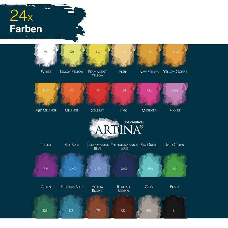 Artina Colaro Aquarellfarben Malkasten Set inkl. Wassertankpinsel