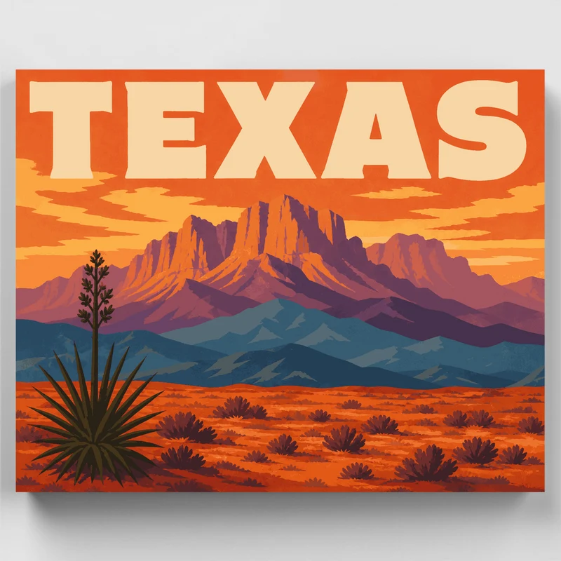Chisos Mountains Sunset - Paint by Numbers Kit
