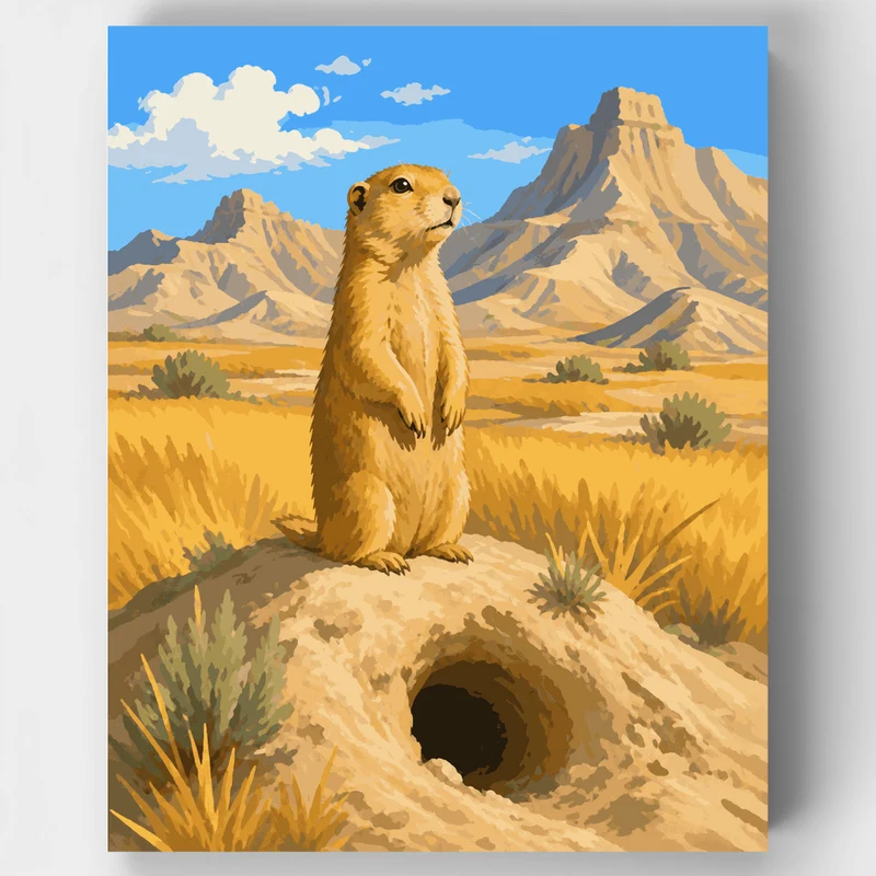 Prairie Dog Sentinel - Paint by Numbers Kit