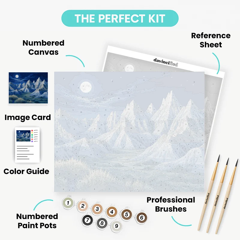 Moonlit Badlands Spires - Paint by Numbers Kit