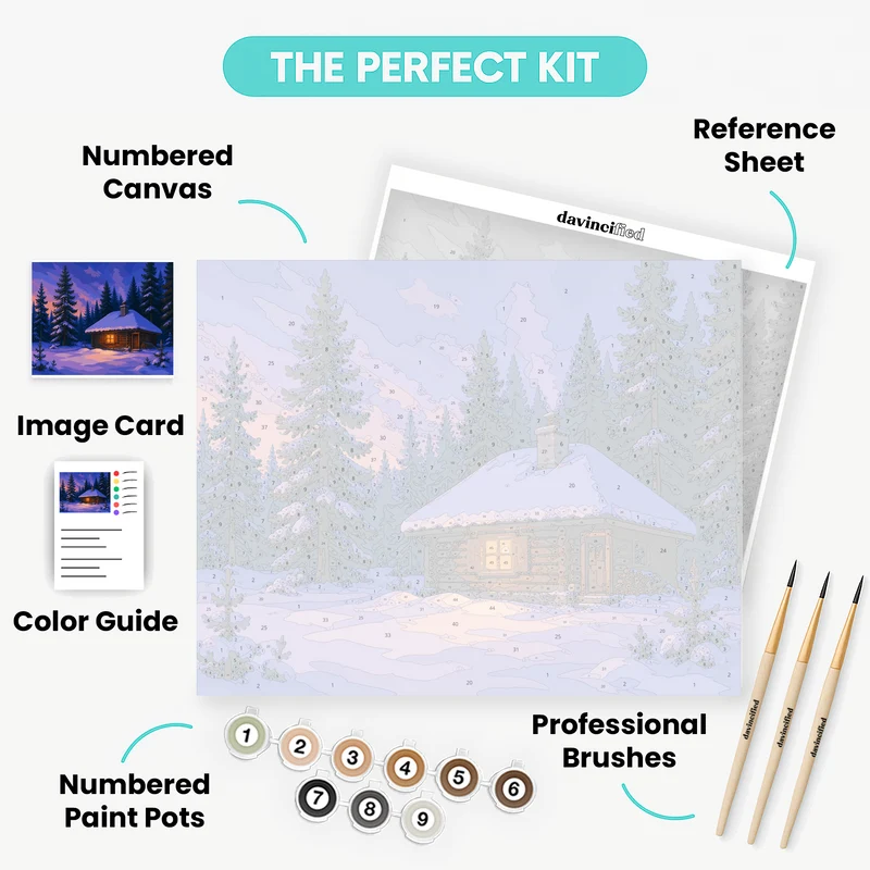 Forester's Hut at Dusk - Paint by Numbers Kit