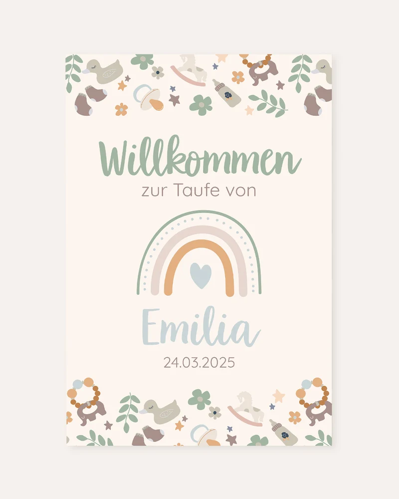 Boho - Willkommensposter zur Taufe