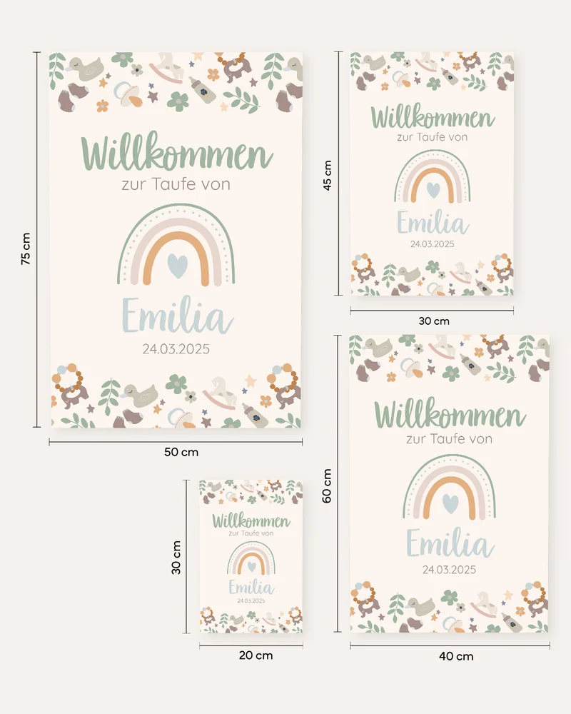 Boho - Willkommensposter zur Taufe