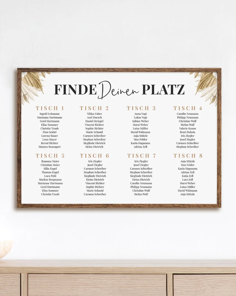 Boho - Sitzplan zur Hochzeit - Poster