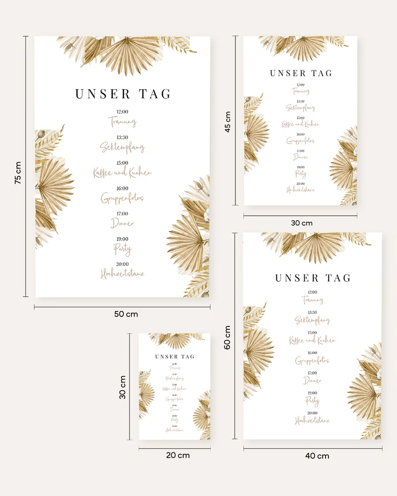 Boho - Tagesablauf der Hochzeit - Poster