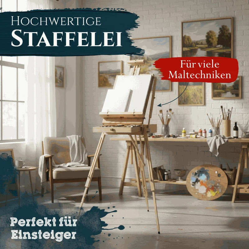 Artina Kofferstaffelei Feldstaffelei Staffelei Madrid aus Kiefern-Holz