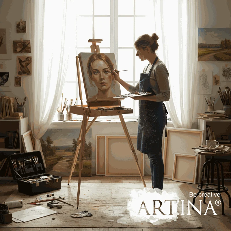 Artina Kofferstaffelei Feldstaffelei Staffelei Madrid aus Kiefern-Holz