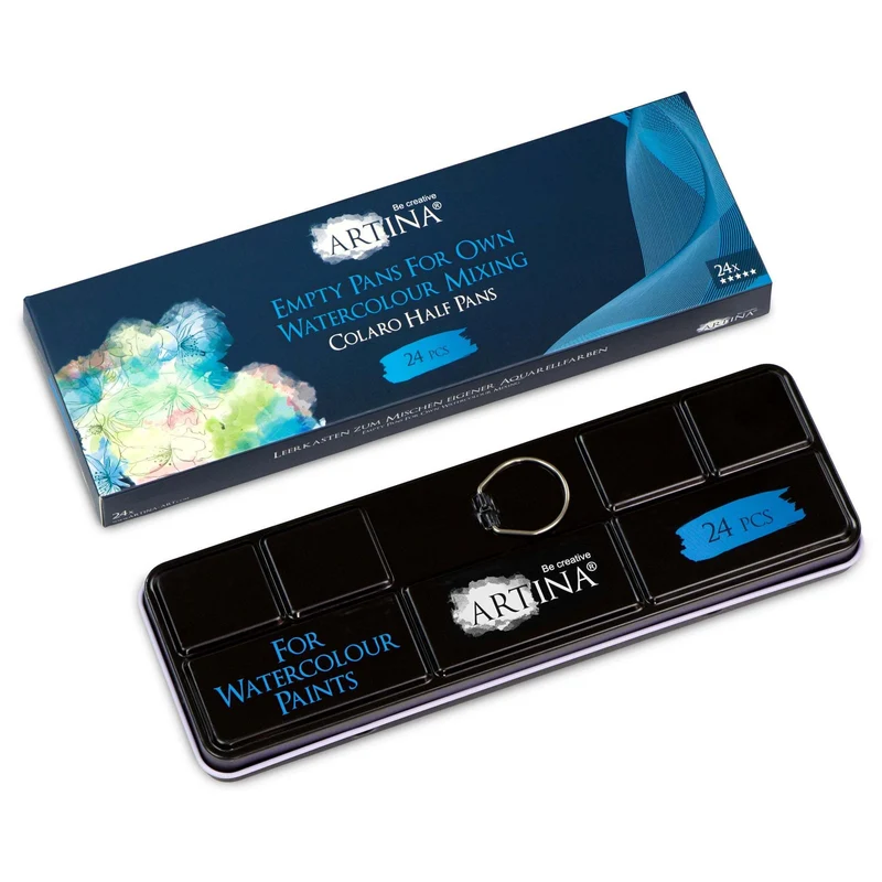 Artina Colaro Leerkasten für Aquarellfarbe mit 24/48 halben Näpfen