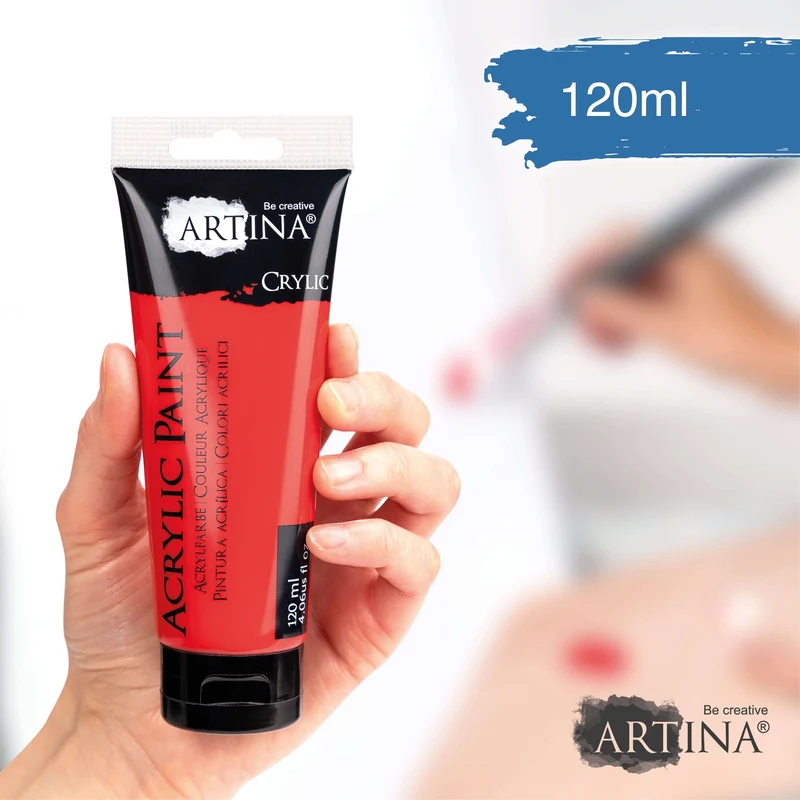 Artina Crylic Acrylfarben Set Künstler-Malfarbe mit 24x120ml