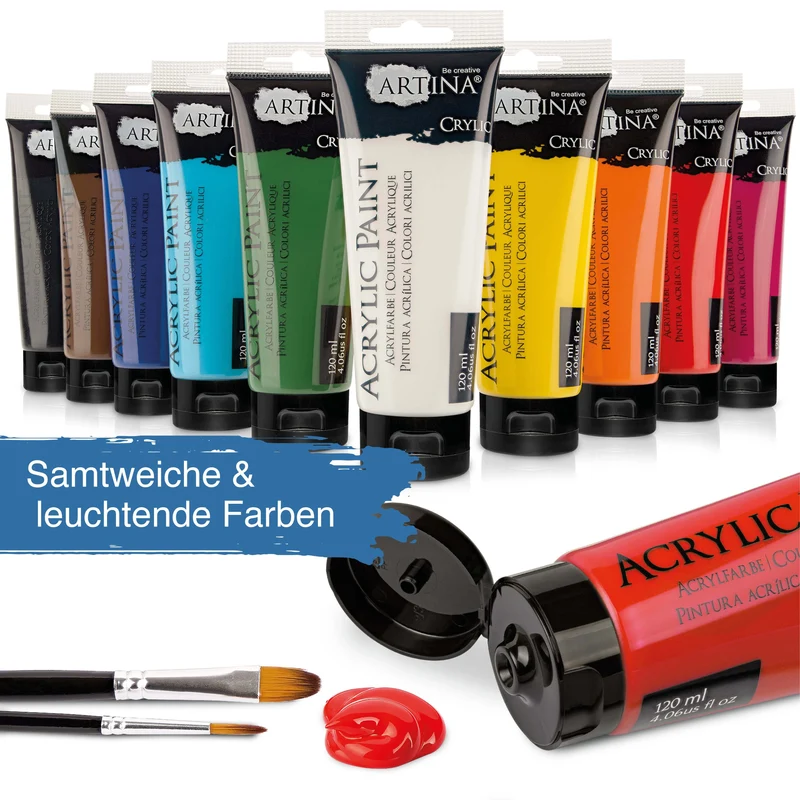 Artina Crylic Intro-Set Acrylfarbe Tuben 10x120ml