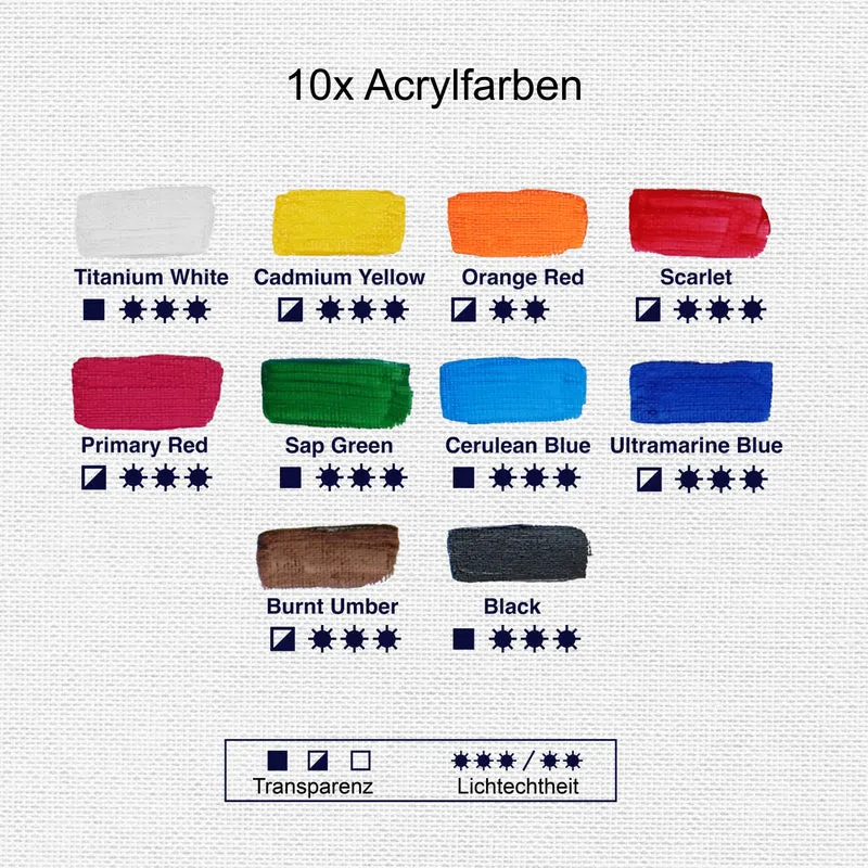 Artina Crylic Intro-Set Acrylfarbe Tuben 10x120ml