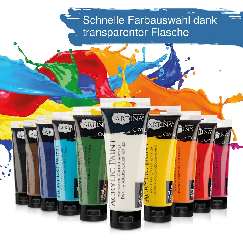 Artina Crylic Intro-Set Acrylfarbe Tuben 10x120ml