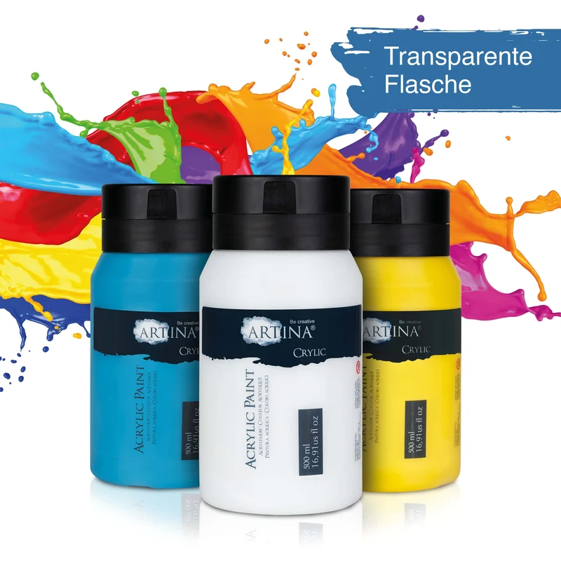 Artina Crylic Acrylfarbe Tuben Set 24 x 500ml