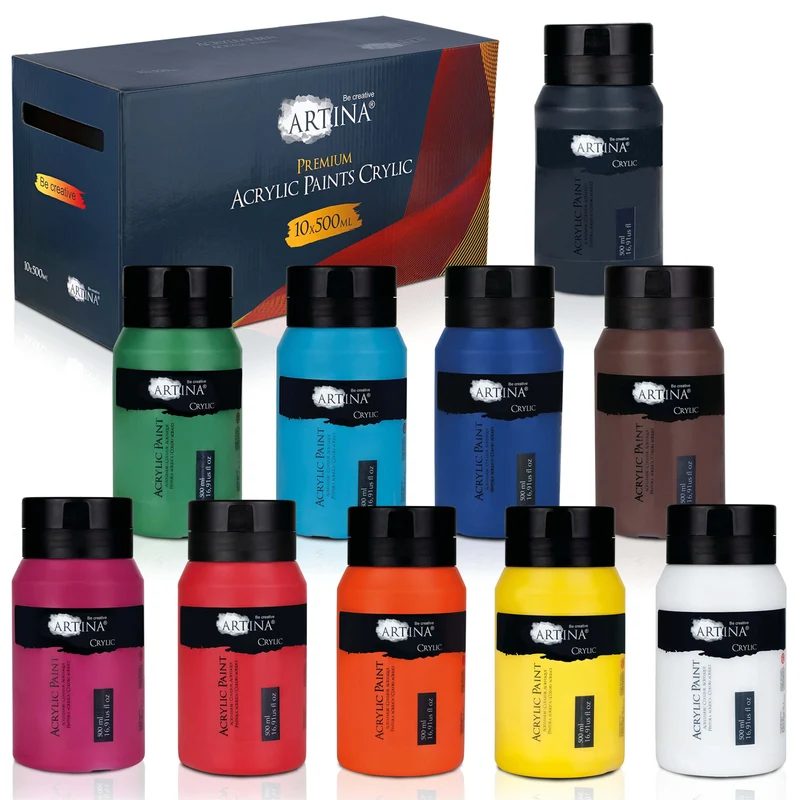 Artina Crylic Acrylfarbe Tuben Set 10x500ml