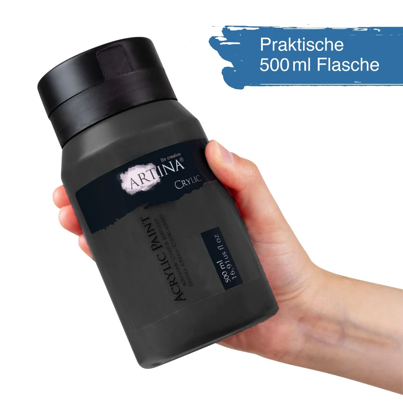 Artina Acrylfarbe Schwarz Weiss 500ml 1000ml Crylic
