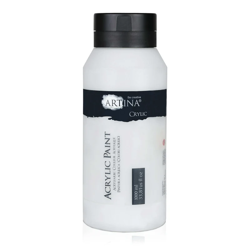 Artina Acrylfarbe Schwarz Weiss 500ml 1000ml Crylic
