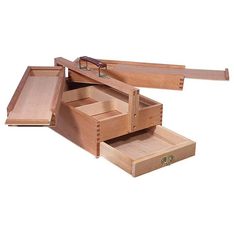 Artina Holz-Malkoffer Vannes mit Flügelfächer und Schublade