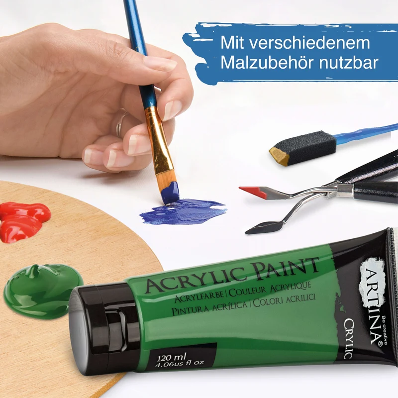 Artina Crylic Starter-Set Acrylfarbe Tuben 6x120ml