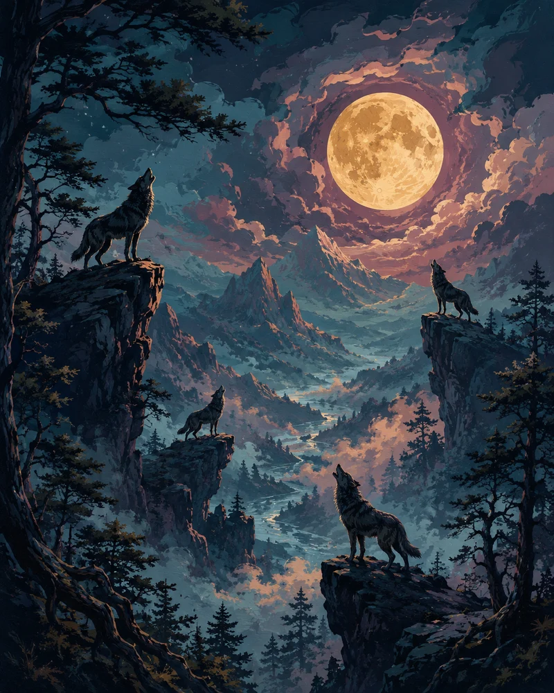 Malen nach Zahlen – Heulen unter dem Vollmond