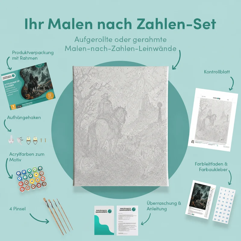 Malen nach Zahlen – Reiter unter dem Gewitterhimmel