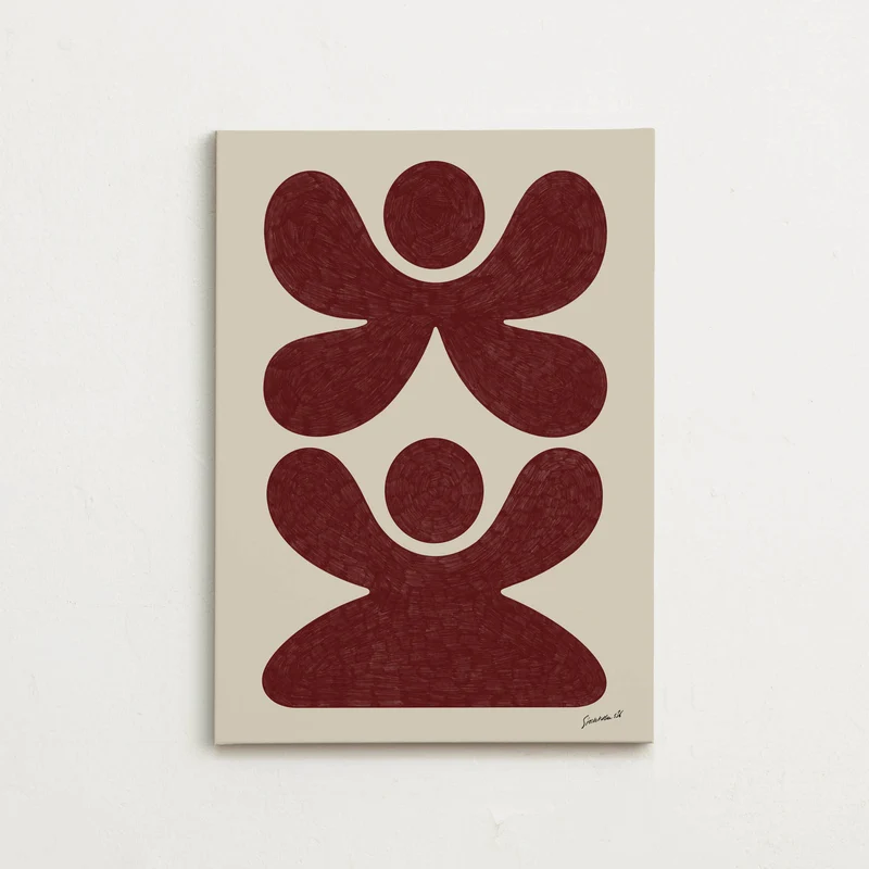 Canvas - Figures Burgundy