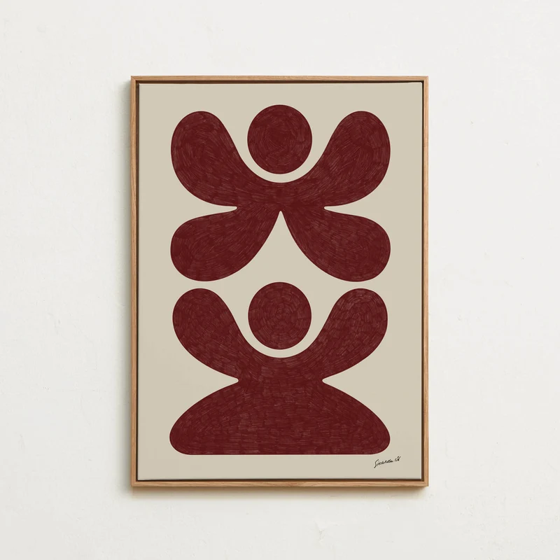 Canvas - Figures Burgundy