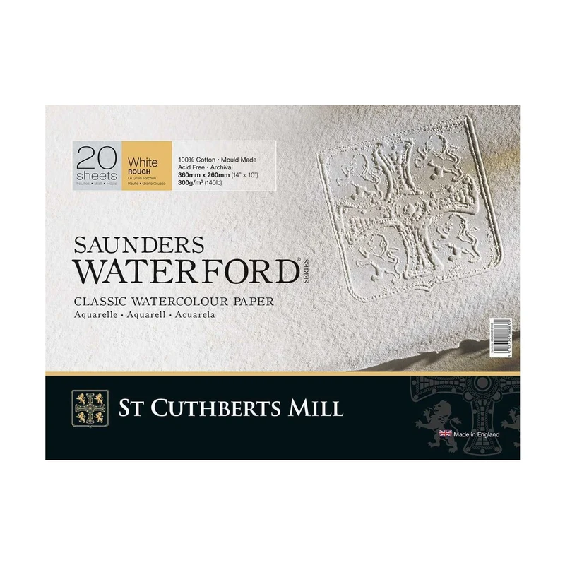 Akvarelni blok CANSON St Cuthberts Saunders Waterford Rough 300 g/m² 26 – 51 cm - 20 listova