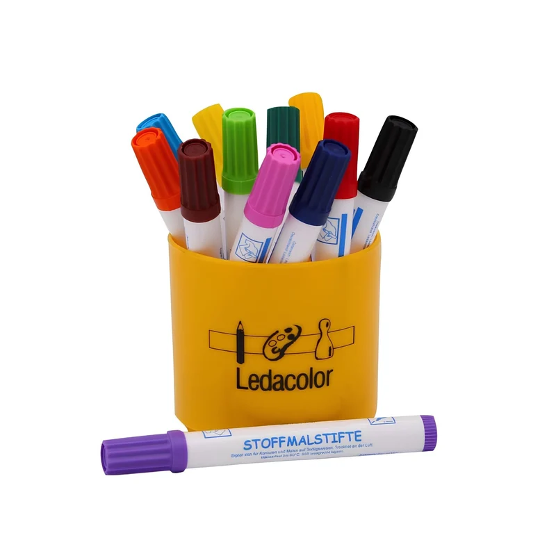 Ledacolor | Stoffmalstift 12er-Set für kreative Textilgestaltung