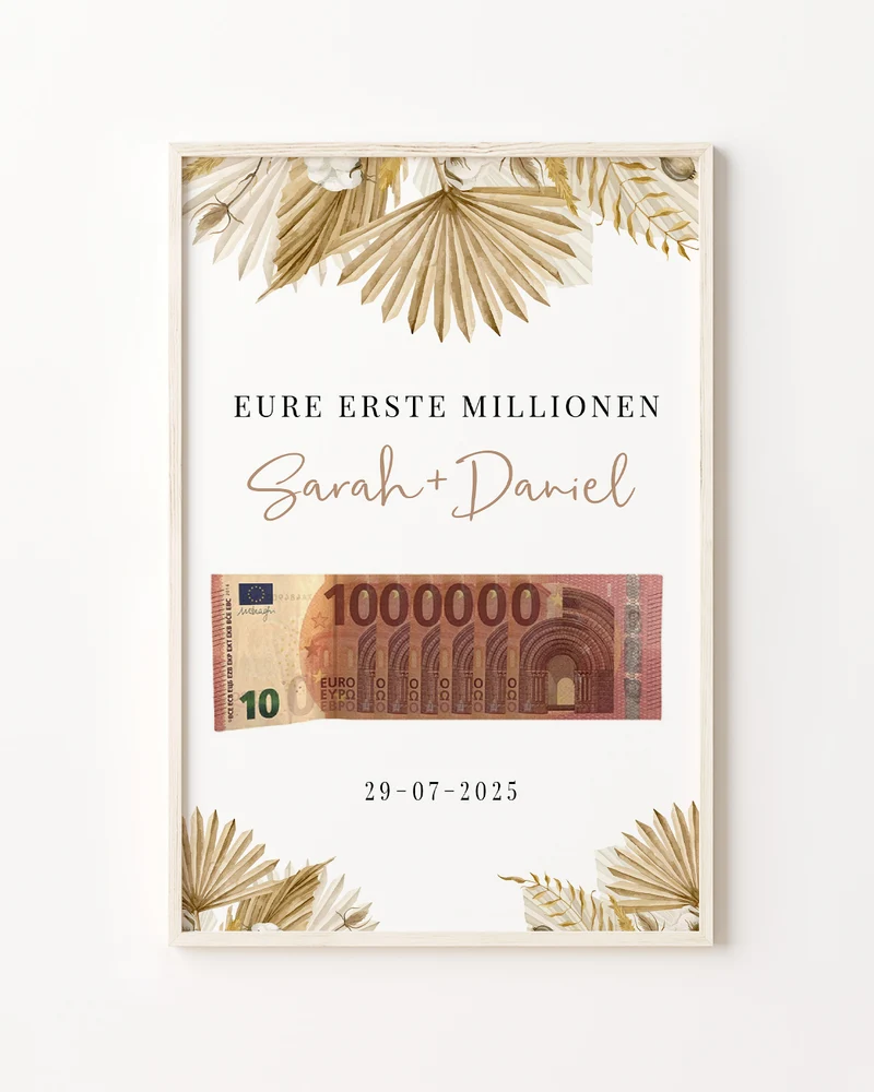 Erste Million - Geldgeschenk zur Hochzeit