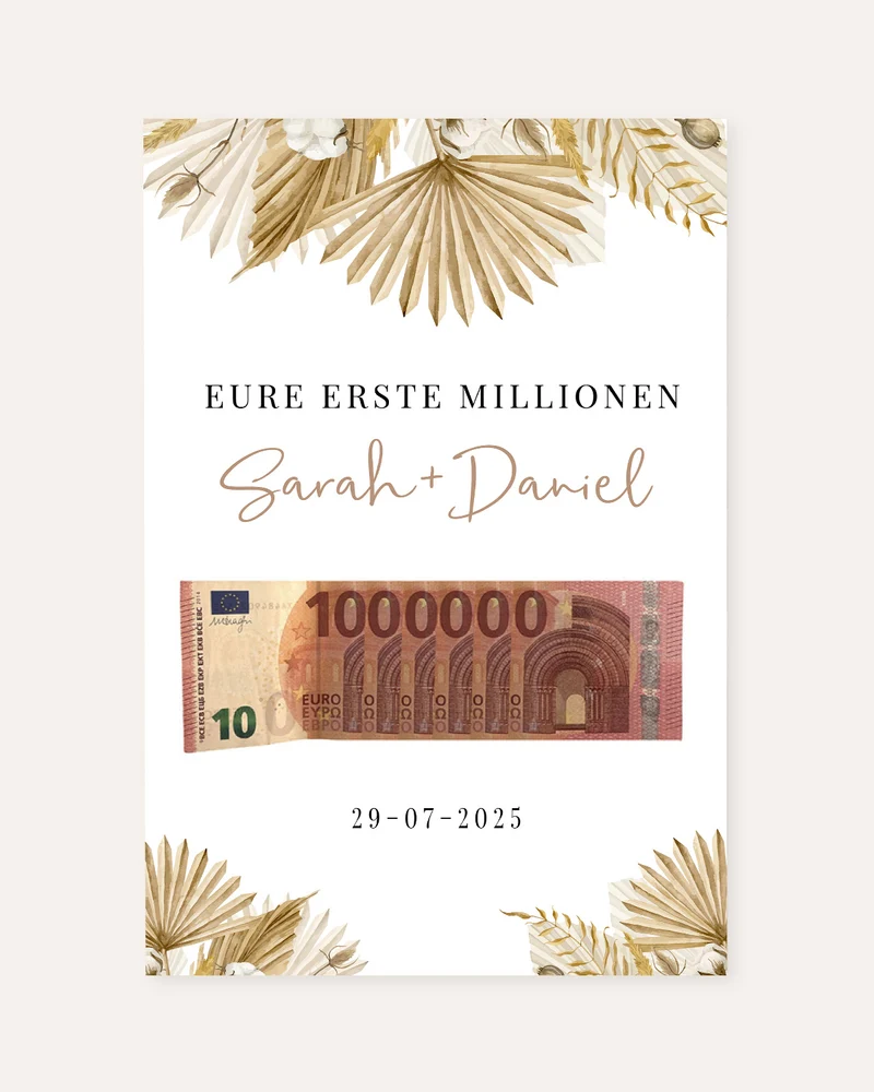 Erste Million - Geldgeschenk zur Hochzeit