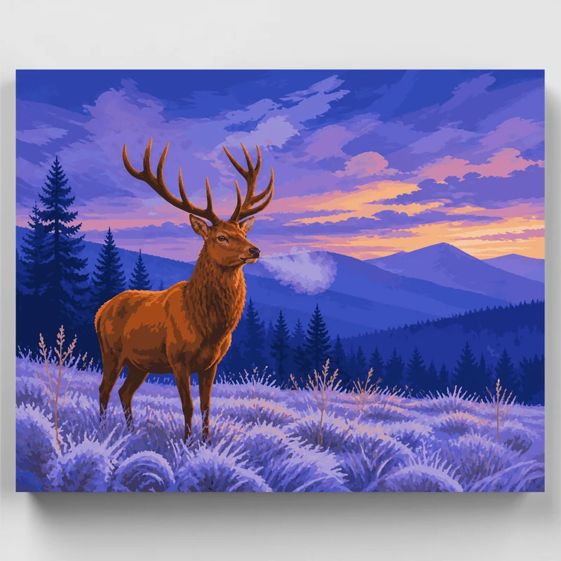 Stag at Blue Hour - Paint by Numbers Kit