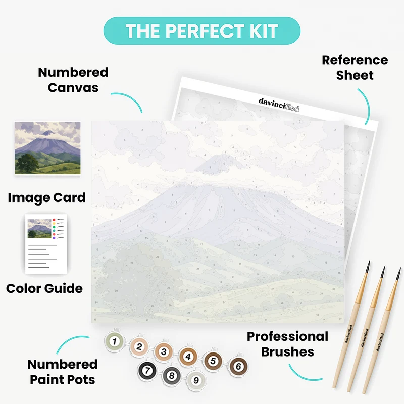 Cloud-Wrapped Arenal - Paint by Numbers Kit