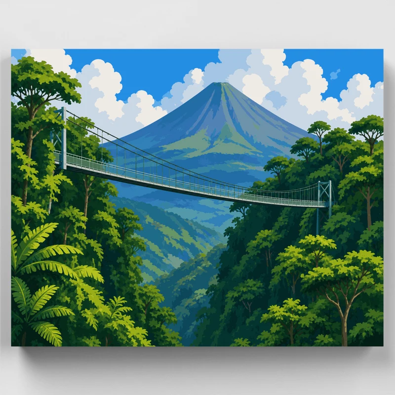 Rainforest Canopy Bridge - Paint by Numbers Kit